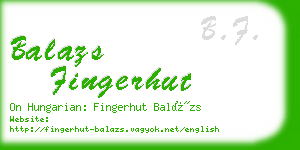 balazs fingerhut business card